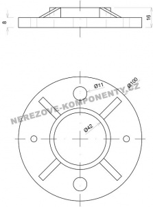 Horní kotvení velké - sloupek zábradlí pr. 42,4 mm