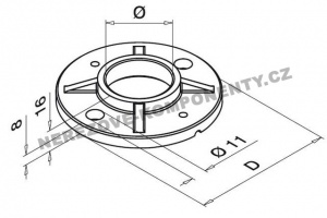 Horní kotvení velké - sloupek zábradlí pr. 42,4 mm