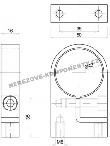 Objímka kulatého sloupku pr. 42,4 mm pro boční kotvení