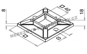 Horní kotvení - hranatý sloupek zábradlí 40x40 mm