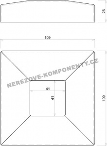 Krytka horního kotvení - hranatý sloupek zábradlí 40x40 mm