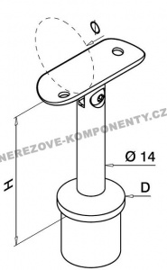 Držák madla - sloupek 42,4 mm (stavitelný KM)