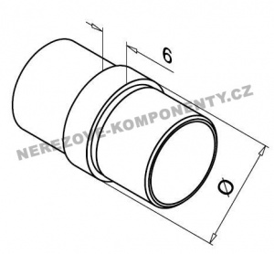 Spojka nerezového madla 42,4 mm - rovná