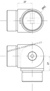 Spojka nerezového madla 42,4 mm - stavitelná