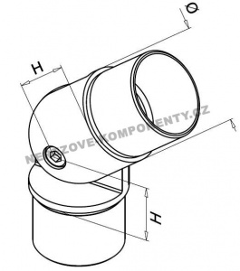 Spojka nerezového madla 42,4 mm - stavitelná