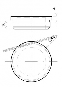 Koncovka nerezového madla 42,4 mm - rovná