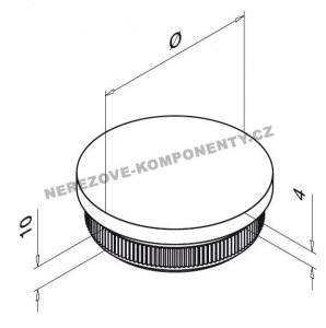 Koncovka nerezového madla 42,4 mm - rovná