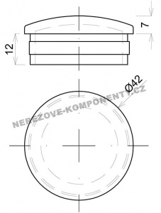 Koncovka nerezového madla 42,4 mm - klenutá