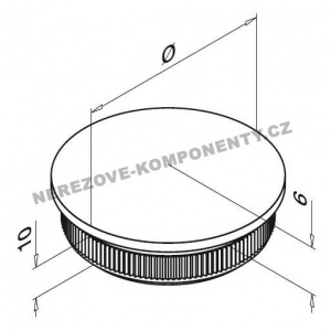 Koncovka nerezového madla 42,4 mm - klenutá