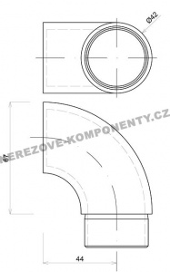 Koncovka nerezového madla 42,4 mm - nástupní