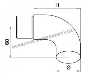 Koncovka nerezového madla 42,4 mm - nástupní