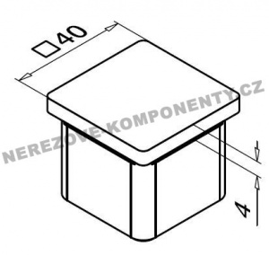 Koncovka nerezového madla 40x40 mm - rovná