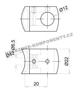 Držák nerezového prutu 12 mm - průběžný KS