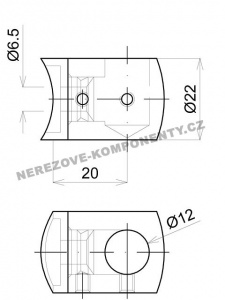 Držák nerezového prutu 12 mm - krajní levý KS