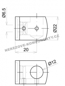 Držák nerezového prutu 12 mm - krajní levý HS