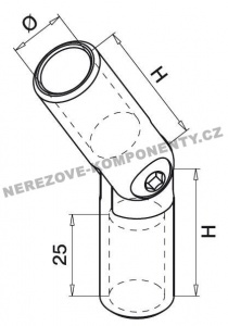 Spojka nerezového prutu 12 mm - kloubová