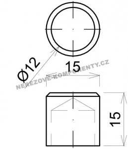 Koncovka nerezového prutu 12 mm - převlečná