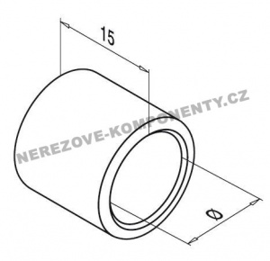 Koncovka nerezového prutu 12 mm - převlečná