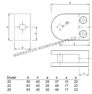 Držák skla kulatý - model 20 HS