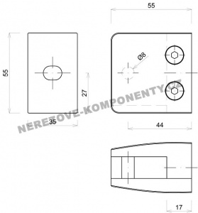 Držák skla hranatý - model 26 HS