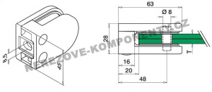 Držák skla kulatý - model 22 HS