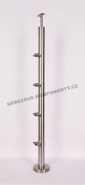 Nerezové zábradlí - sloupek 42,4 mm - horní - lanko 5 mm